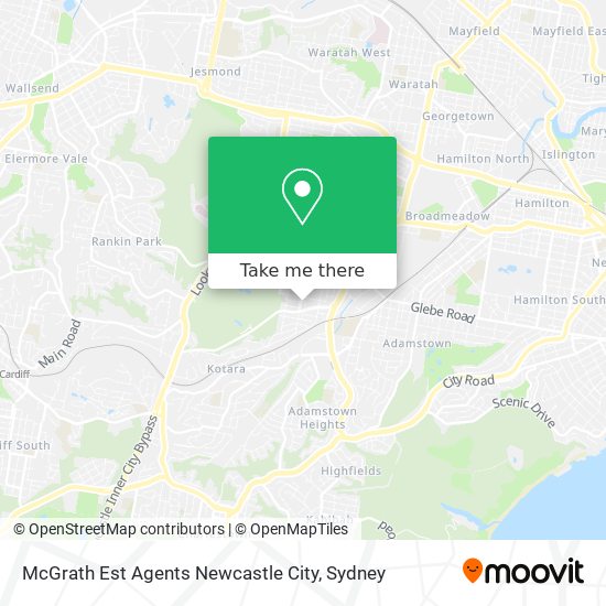 Mapa McGrath Est Agents Newcastle City