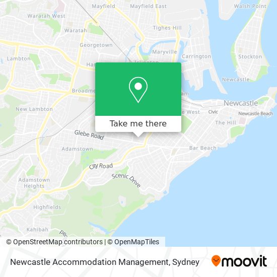 Newcastle Accommodation Management map