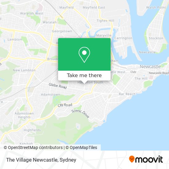 Mapa The Village Newcastle