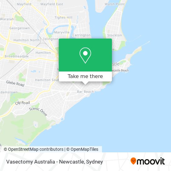 Vasectomy Australia - Newcastle map