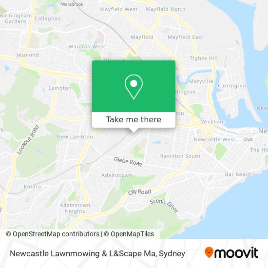 Newcastle Lawnmowing & L&Scape Ma map