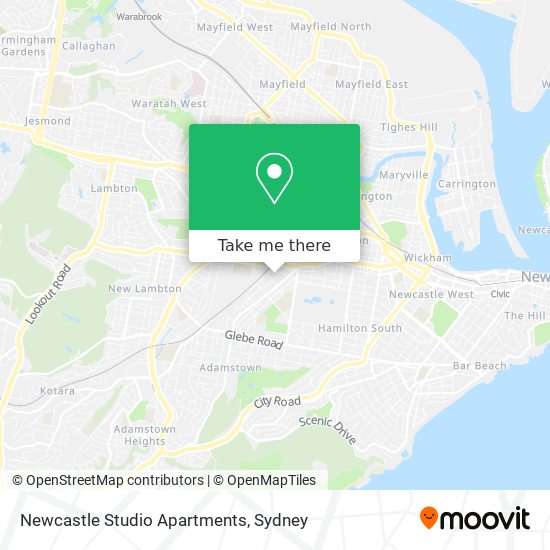 Newcastle Studio Apartments map