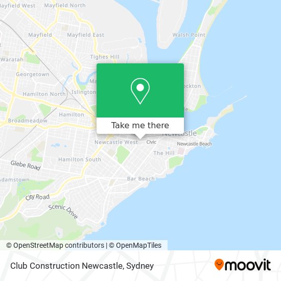 Club Construction Newcastle map