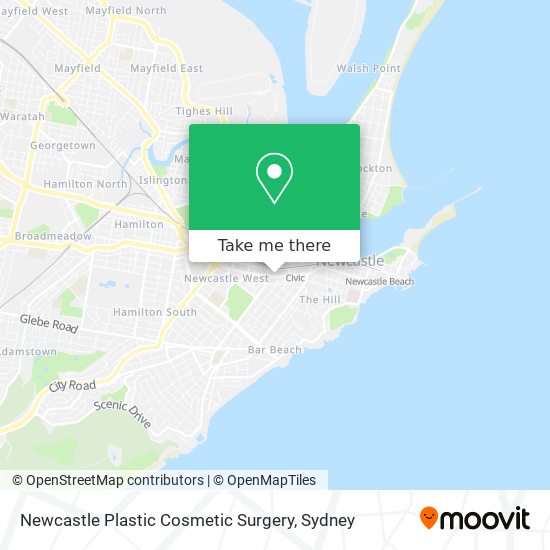 Newcastle Plastic Cosmetic Surgery map