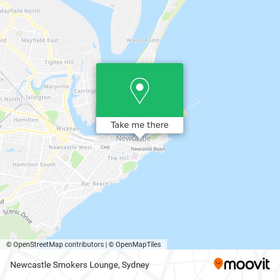 Newcastle Smokers Lounge map