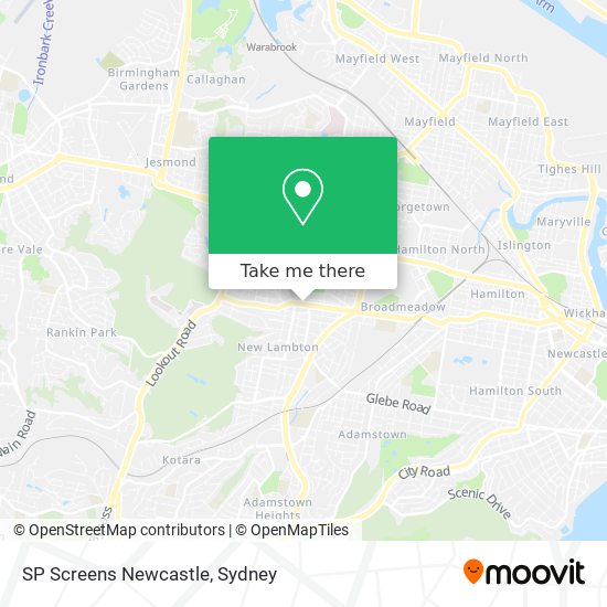 SP Screens Newcastle map