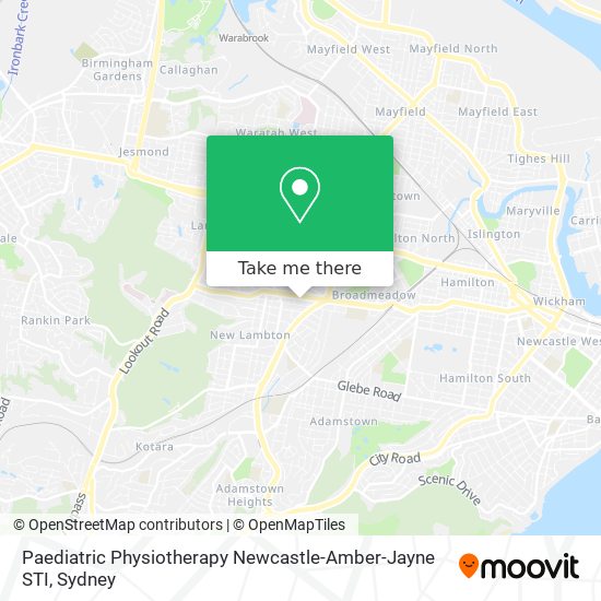 Paediatric Physiotherapy Newcastle-Amber-Jayne STI map