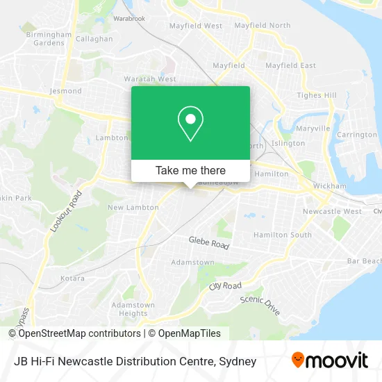 JB Hi-Fi Newcastle Distribution Centre map