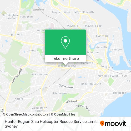 Mapa Hunter Region Slsa Helicopter Rescue Service Limit