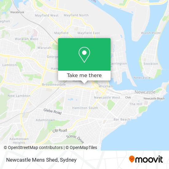 Newcastle Mens Shed map