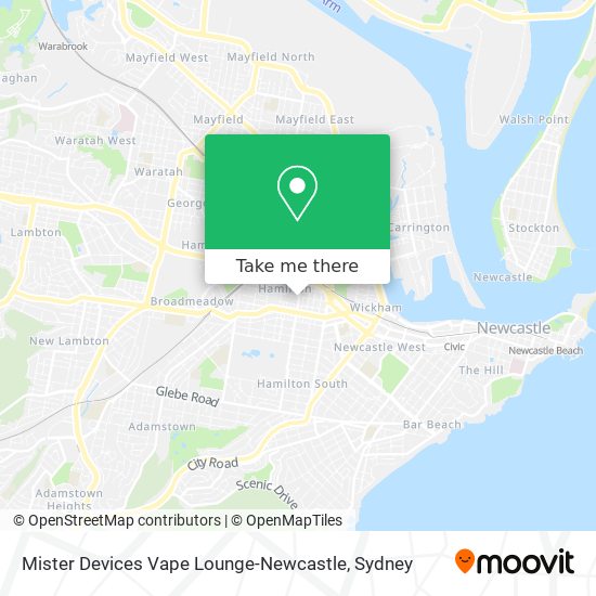 Mapa Mister Devices Vape Lounge-Newcastle