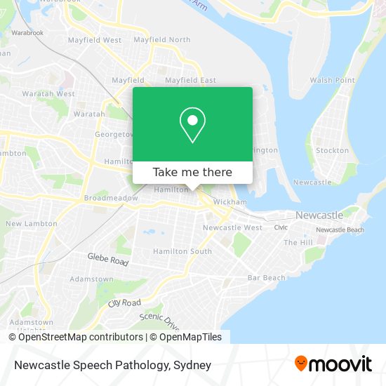 Mapa Newcastle Speech Pathology