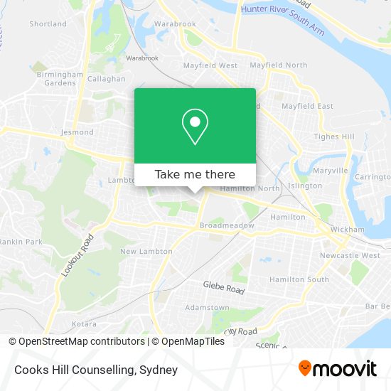 Mapa Cooks Hill Counselling