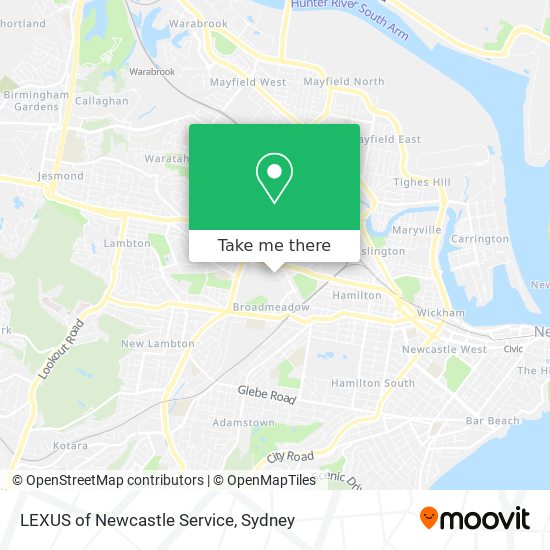 LEXUS of Newcastle Service map