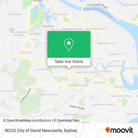 RCCG City of David Newcastle map