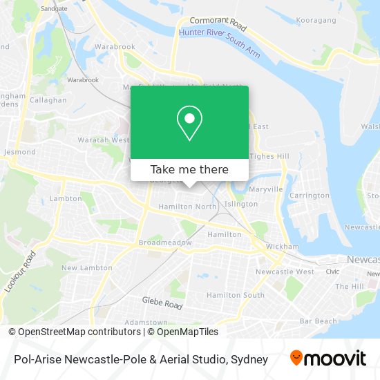 Pol-Arise Newcastle-Pole & Aerial Studio map