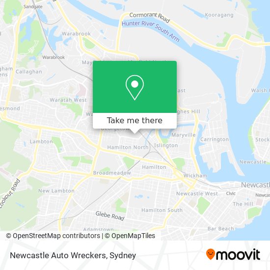 Newcastle Auto Wreckers map