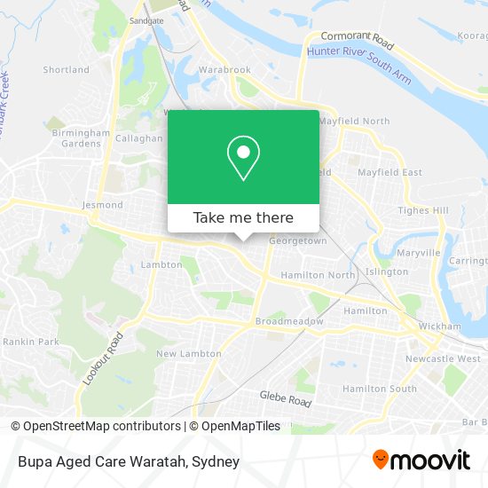 Bupa Aged Care Waratah map