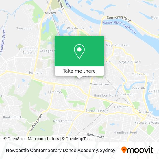 Mapa Newcastle Contemporary Dance Academy