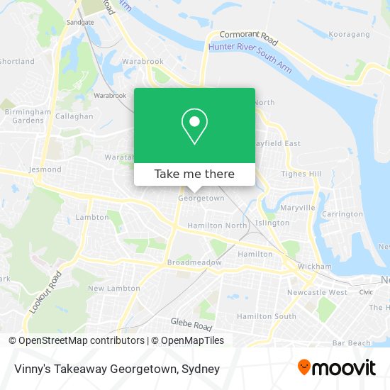 Mapa Vinny's Takeaway Georgetown