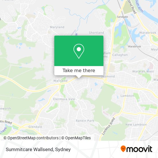 Mapa Summitcare Wallsend