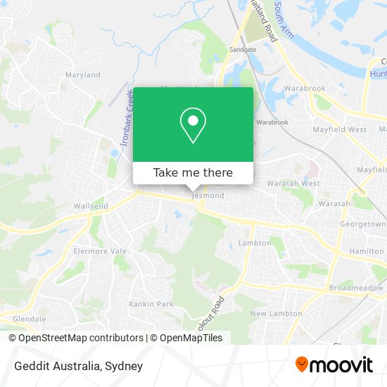 Mapa Geddit Australia