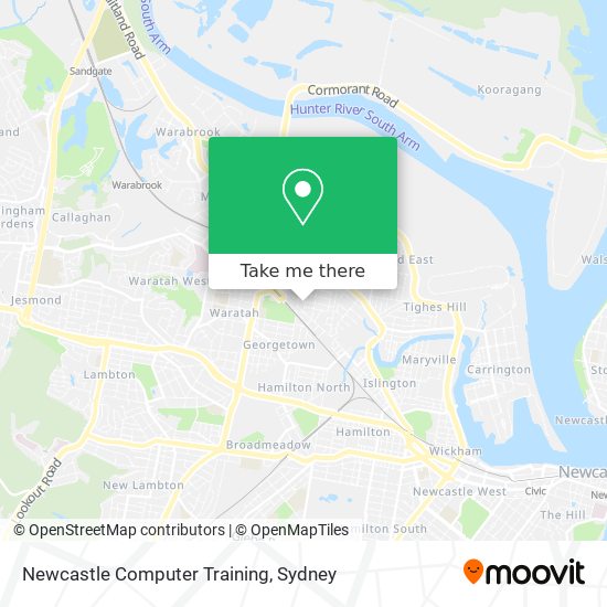 Newcastle Computer Training map