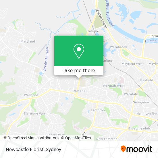 Newcastle Florist map