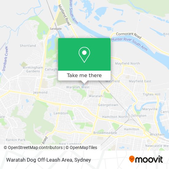 Mapa Waratah Dog Off-Leash Area