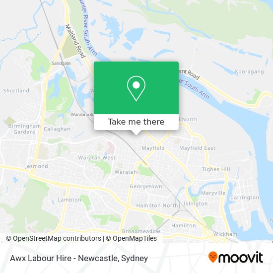 Mapa Awx Labour Hire - Newcastle