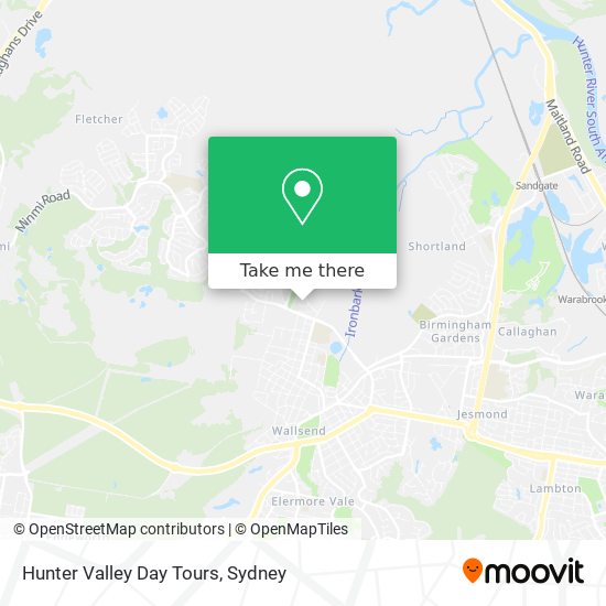 Hunter Valley Day Tours map