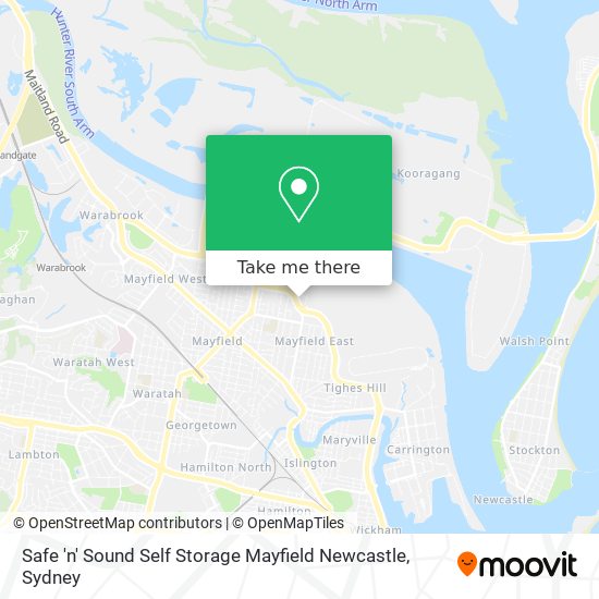 Safe 'n' Sound Self Storage Mayfield Newcastle map