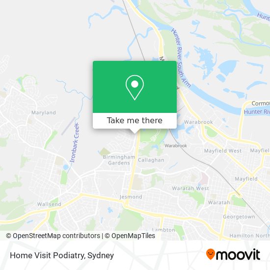 Home Visit Podiatry map