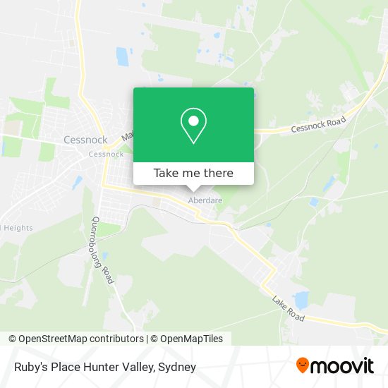 Ruby's Place Hunter Valley map