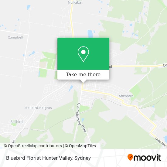 Mapa Bluebird Florist Hunter Valley