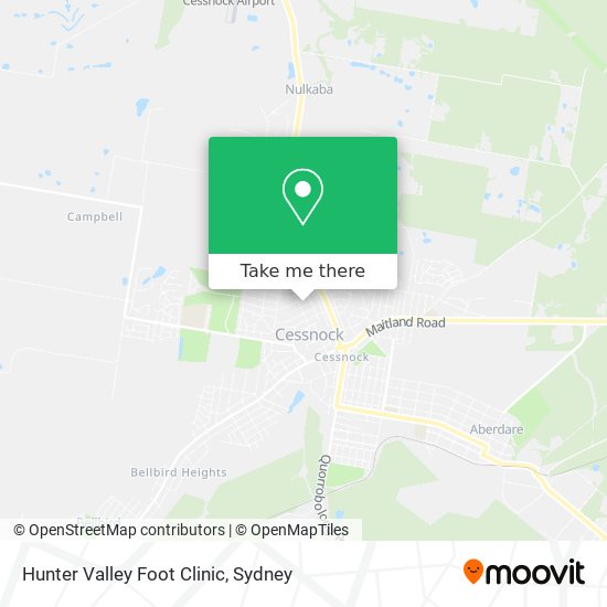 Hunter Valley Foot Clinic map