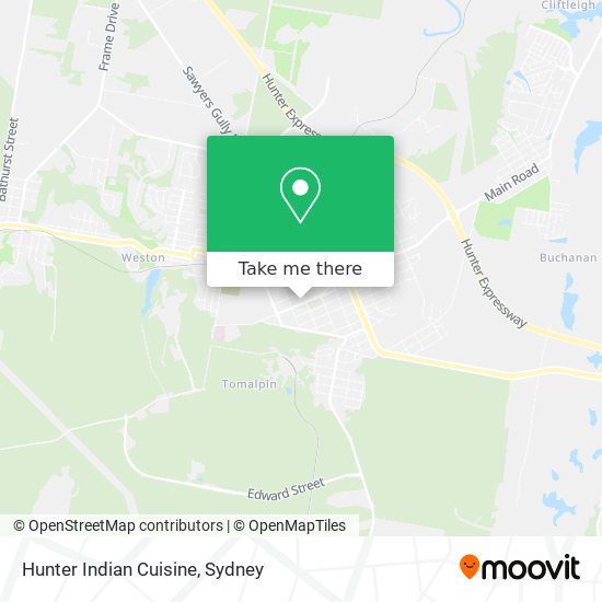 Hunter Indian Cuisine map