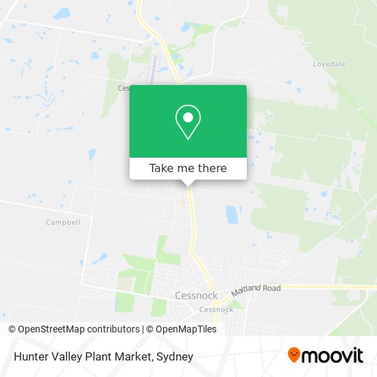 Mapa Hunter Valley Plant Market