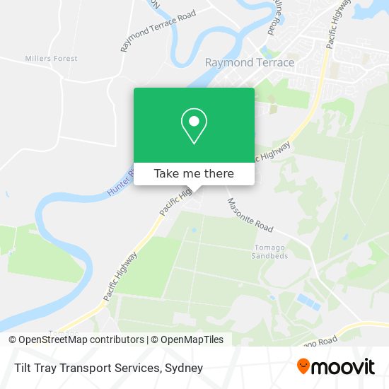 Tilt Tray Transport Services map