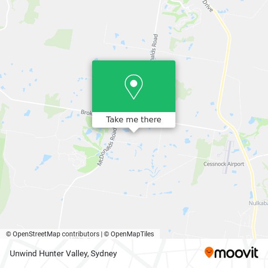 Unwind Hunter Valley map