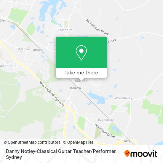 Mapa Danny Notley-Classical Guitar Teacher / Performer
