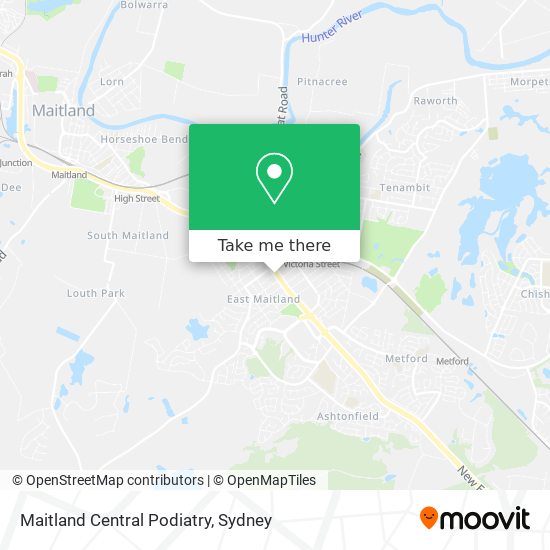 Mapa Maitland Central Podiatry