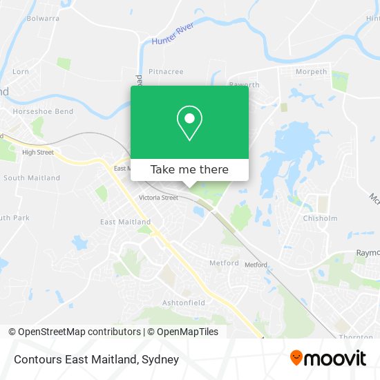 Mapa Contours East Maitland