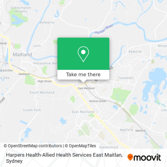 Mapa Harpers Health-Allied Health Services East Maitlan
