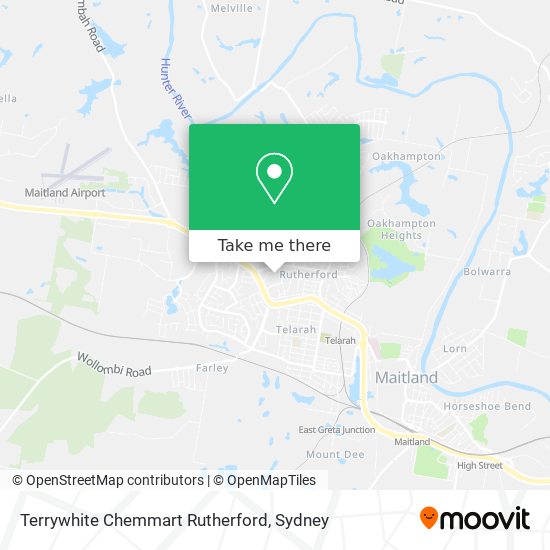 Terrywhite Chemmart Rutherford map