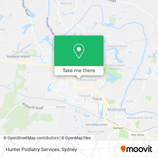 Hunter Podiatry Services map