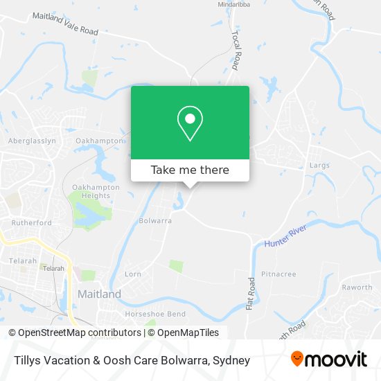 Tillys Vacation & Oosh Care Bolwarra map