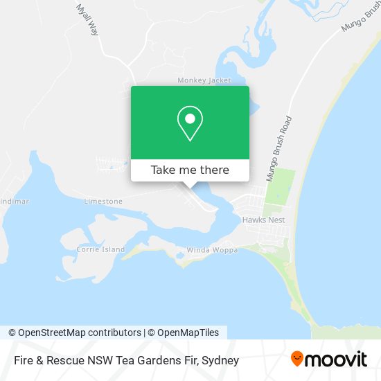 Mapa Fire & Rescue NSW Tea Gardens Fir