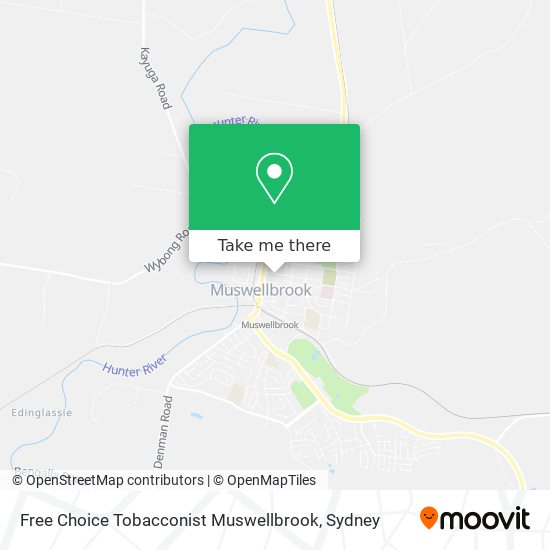 Free Choice Tobacconist Muswellbrook map