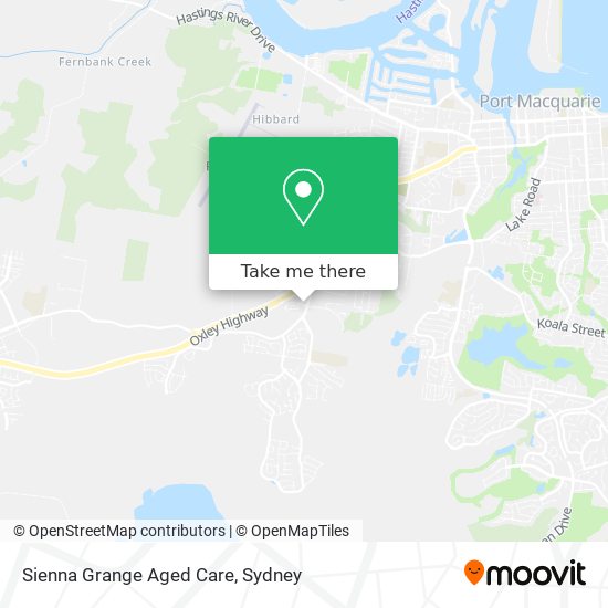 Mapa Sienna Grange Aged Care